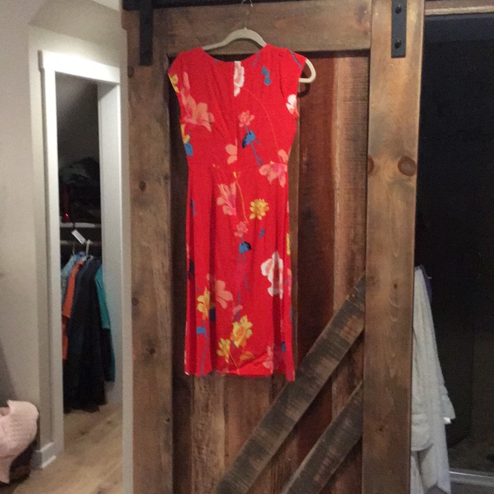 Loft dress stunning red with cute side slit